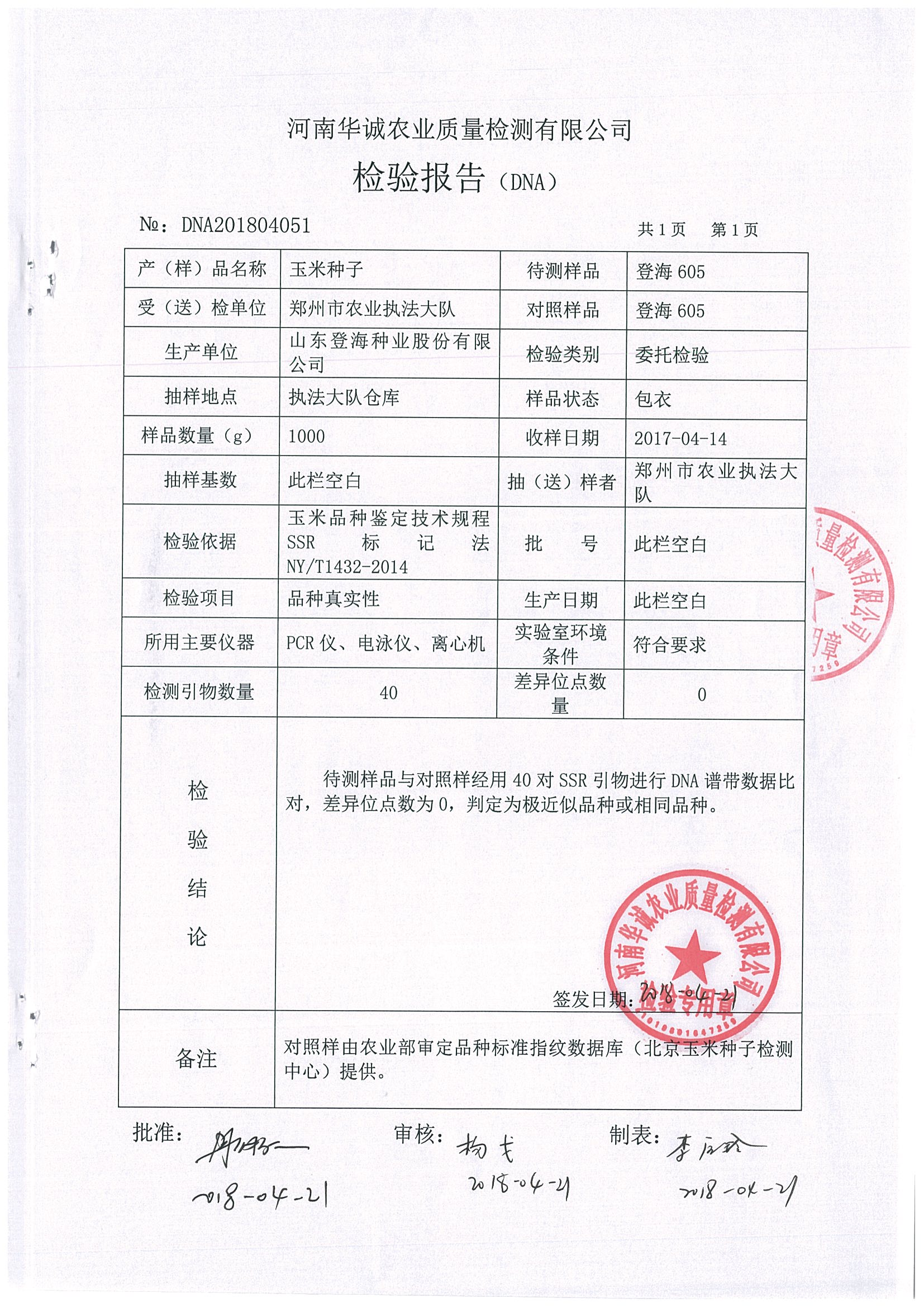 登海种业获得发明专利授权：“筛选玉米种子的方法”